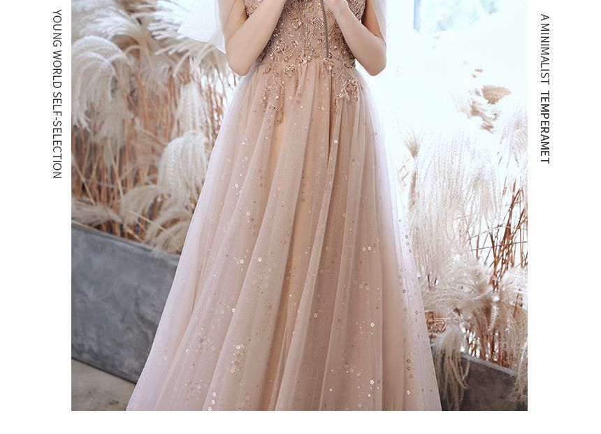 Sleeveless Embellished Evening Gown