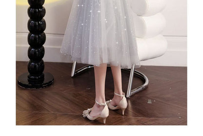 Cold Shoulder Sequin Maxi Prom Dress