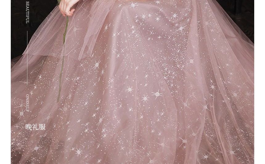 Short-Sleeve Embellished Maxi Prom Dress (Various Designs)