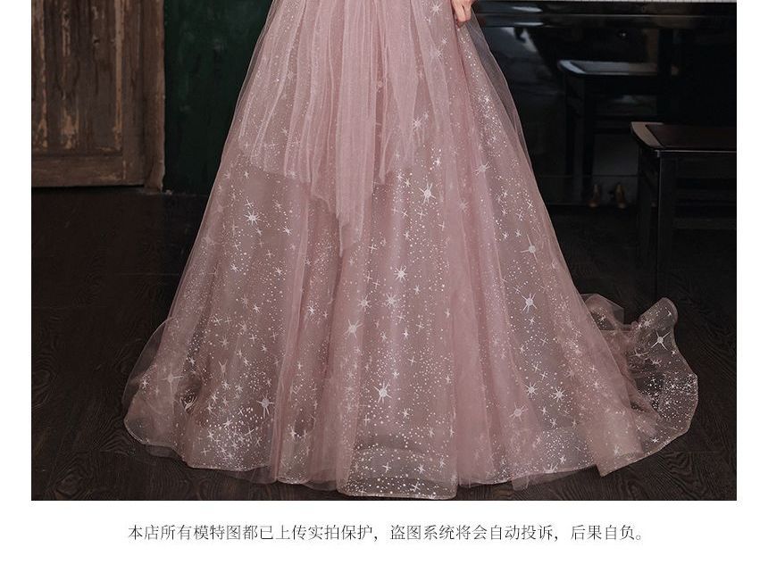 Short-Sleeve Embellished Maxi Prom Dress (Various Designs)