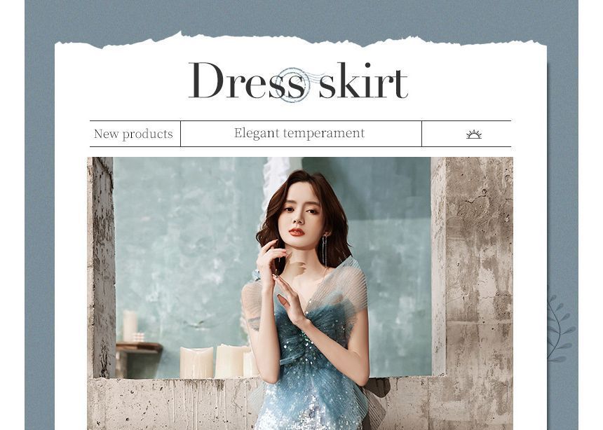 Evening Sequin Gown Strapless Mermaid