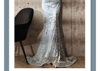 Evening Sequin Gown Strapless Mermaid