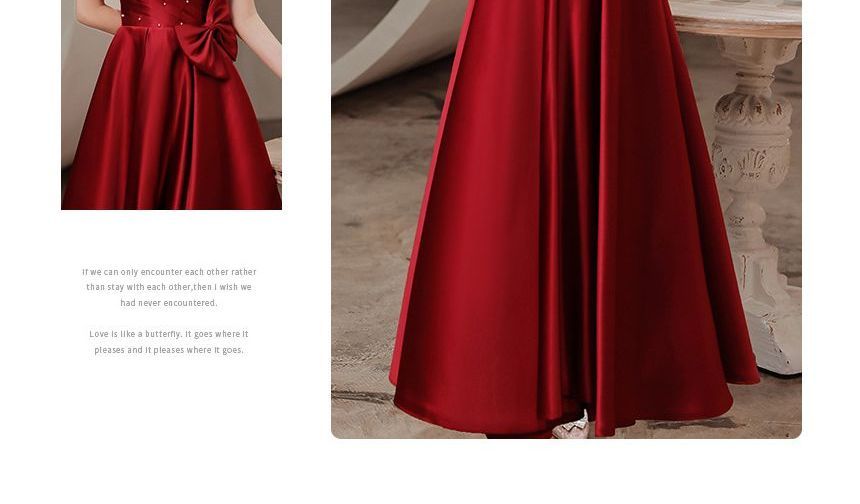 Puff-Sleeve Embellished Bow A-Line Prom Dress (Various Designs)