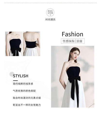 Strapless Two-Tone A-Line Cocktail Dress (Various Designs)