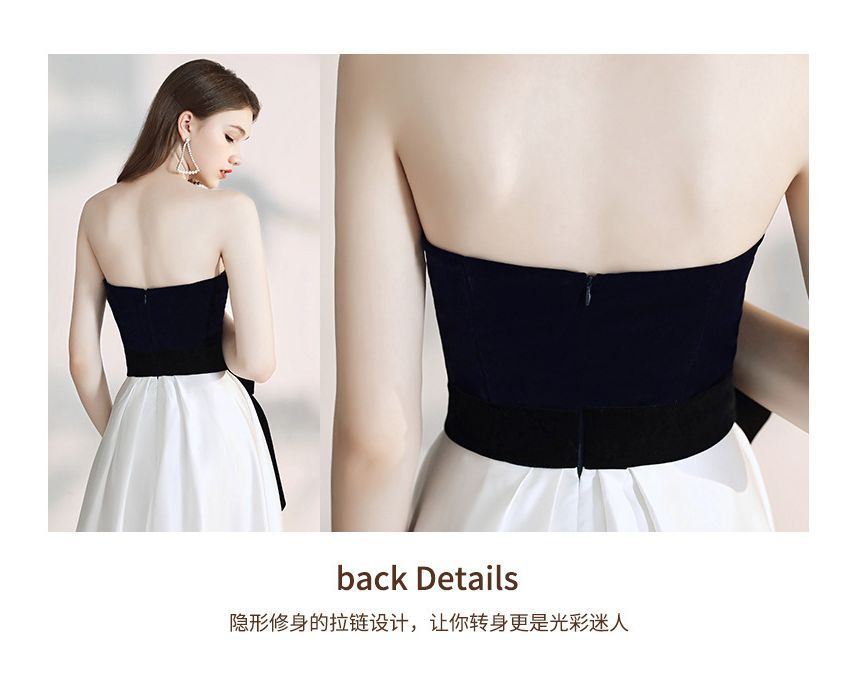 Strapless Two-Tone A-Line Cocktail Dress (Various Designs)