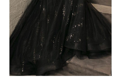 Sequin Gown Long-Sleeve Evening A-Line