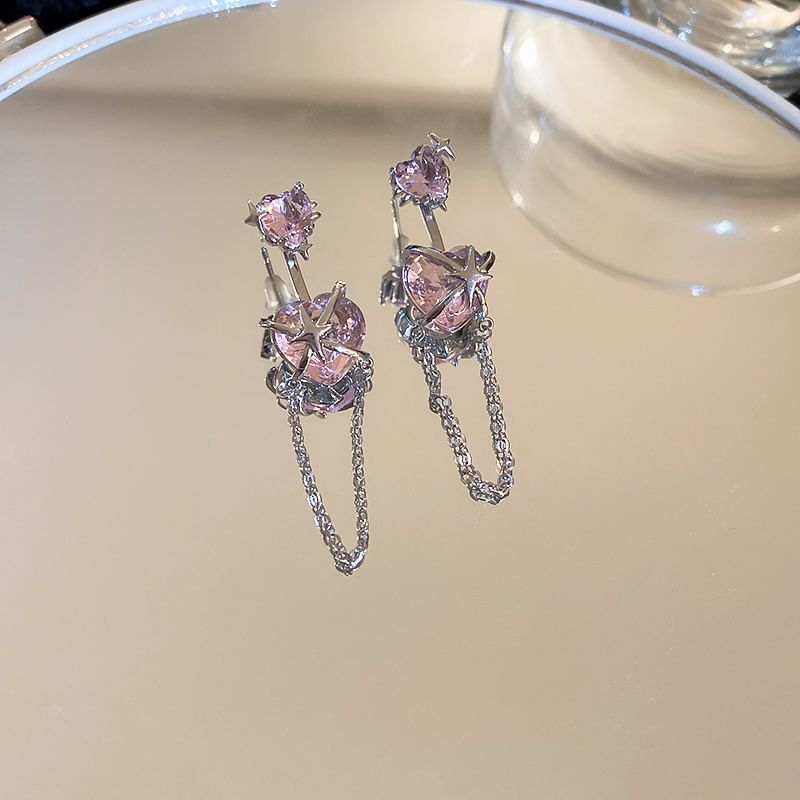 Bow / Heart Rhinestone Alloy Earring (various designs)