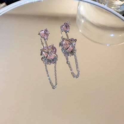 Bow / Heart Rhinestone Alloy Earring (various designs)