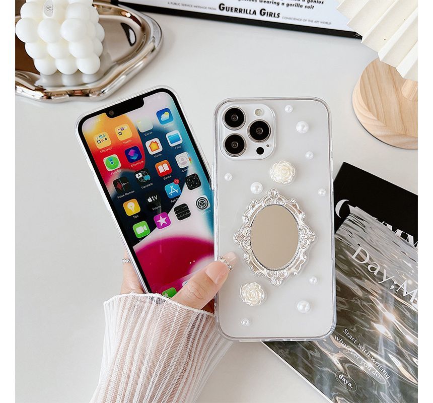 Mirrored Faux Pearl Phone Case