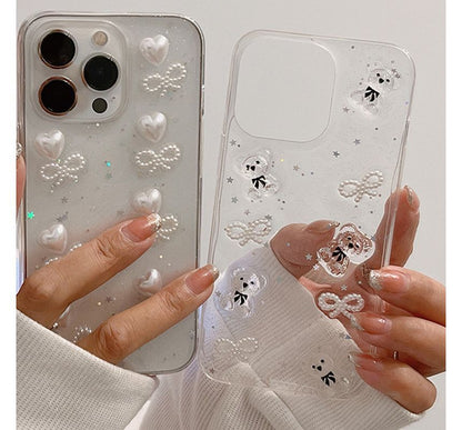 Bow Heart / Bear Transparent Phone Case