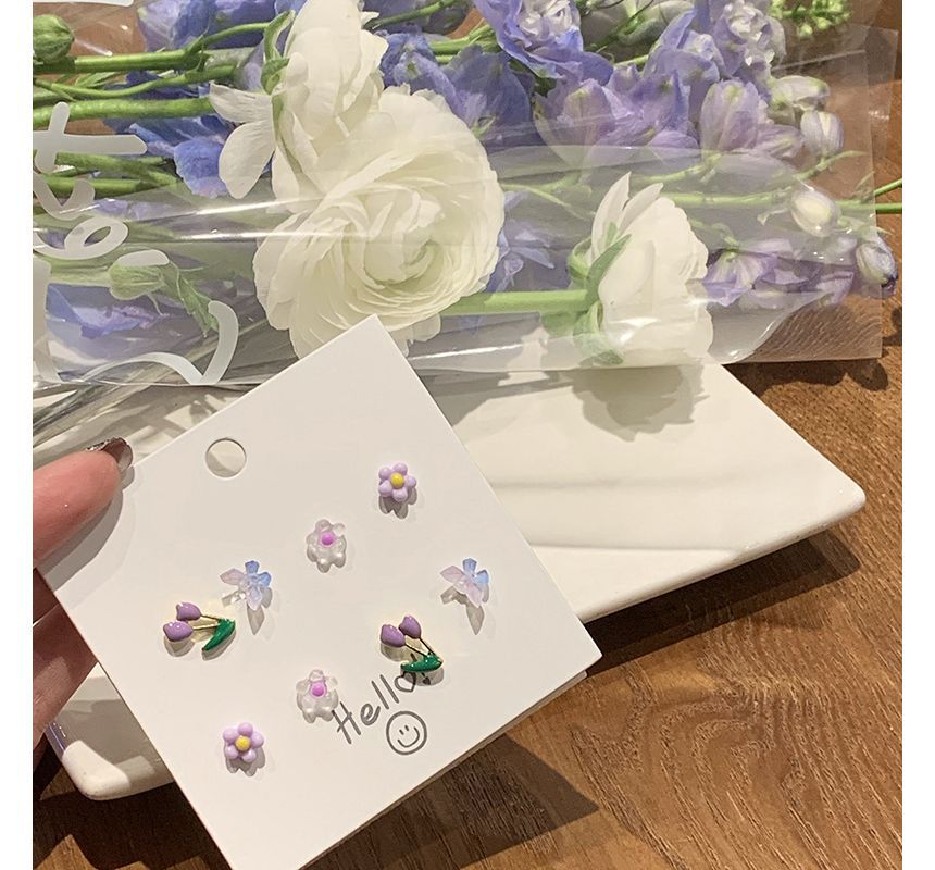 Flower Stud Earring Set