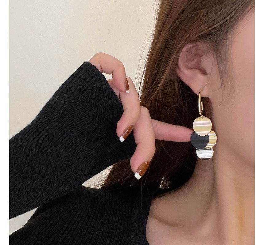 Disc Alloy Fringed Earring