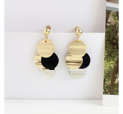 Disc Alloy Fringed Earring