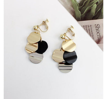 Disc Alloy Fringed Earring