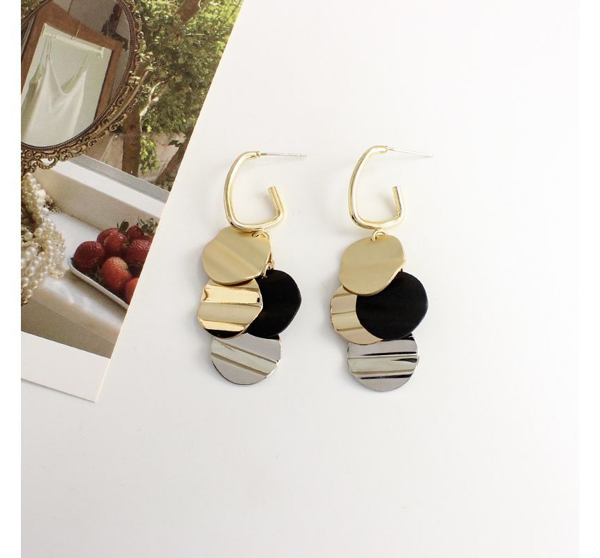 Disc Alloy Fringed Earring