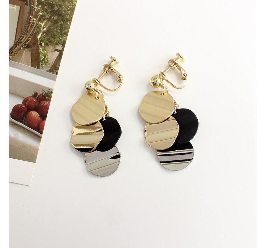 Disc Alloy Fringed Earring