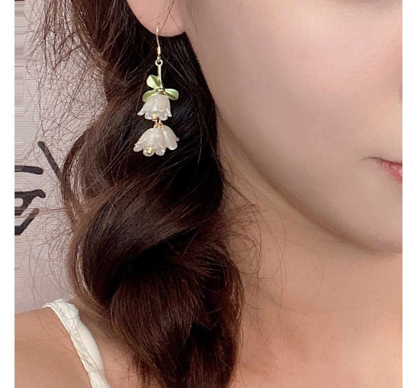 Flower Faux Pearl Alloy Fringed Earring