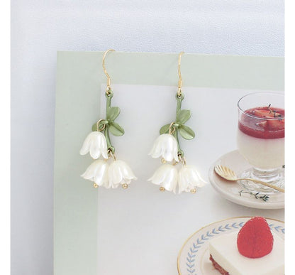 Flower Faux Pearl Alloy Fringed Earring