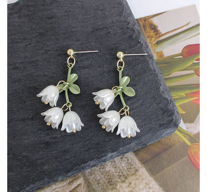 Flower Faux Pearl Alloy Fringed Earring