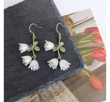 Flower Faux Pearl Alloy Fringed Earring