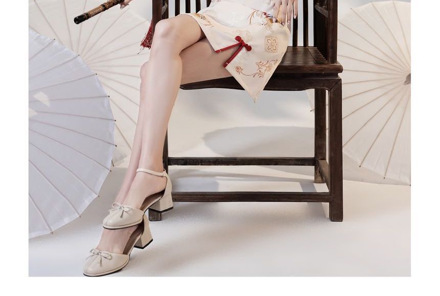 Short-Sleeve Deer Print Qipao