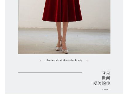 Puff-Sleeve A-Line Cocktail Dress