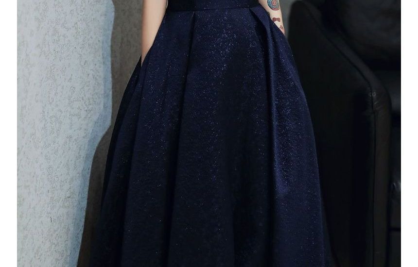 Off-Shoulder Maxi Cocktail Dress