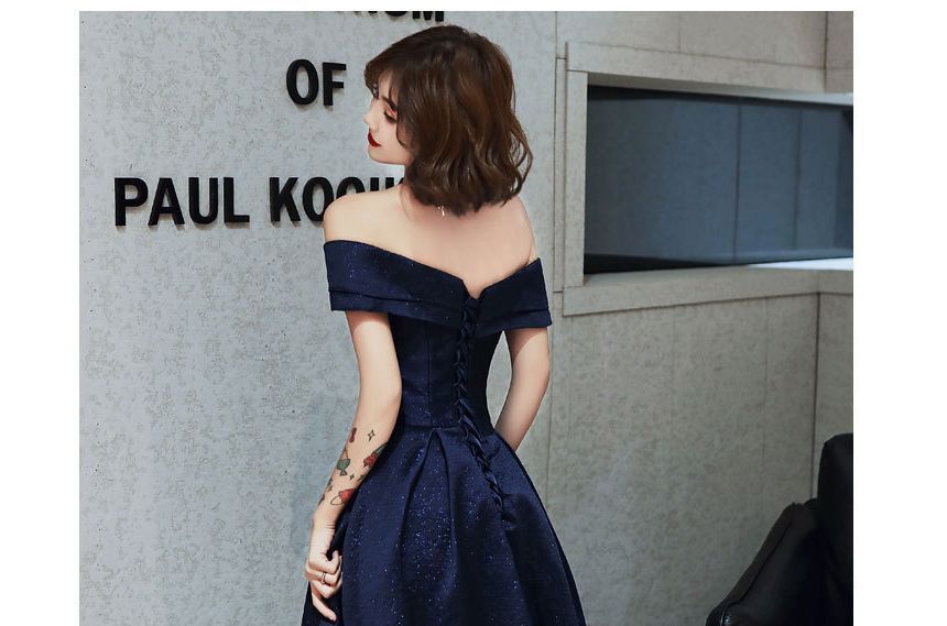 Off-Shoulder Maxi Cocktail Dress