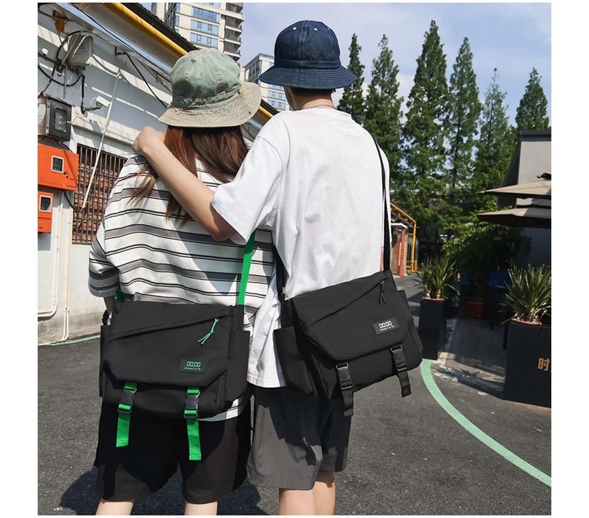 Buckled Nylon Crossbody Bag