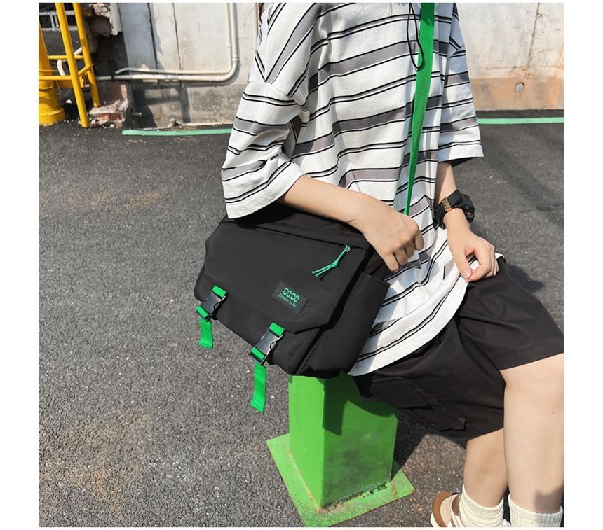 Buckled Nylon Crossbody Bag