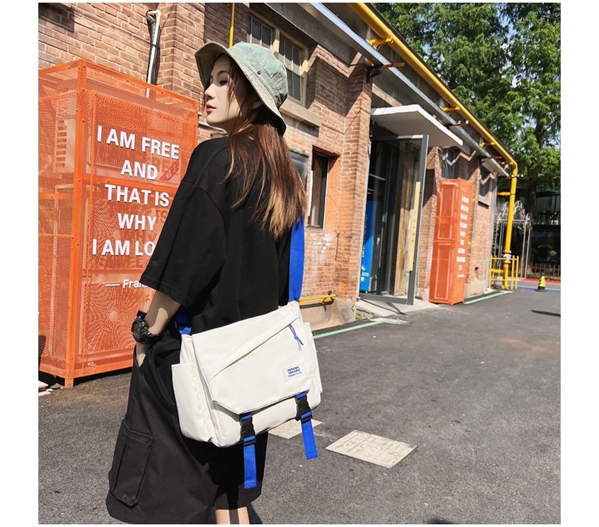 Buckled Nylon Crossbody Bag