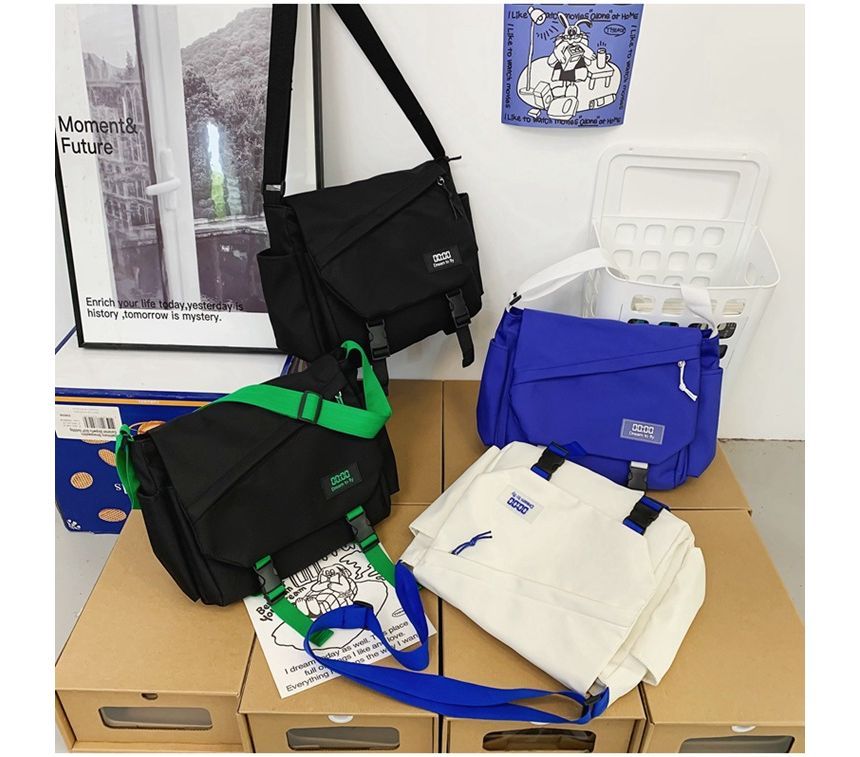 Buckled Nylon Crossbody Bag