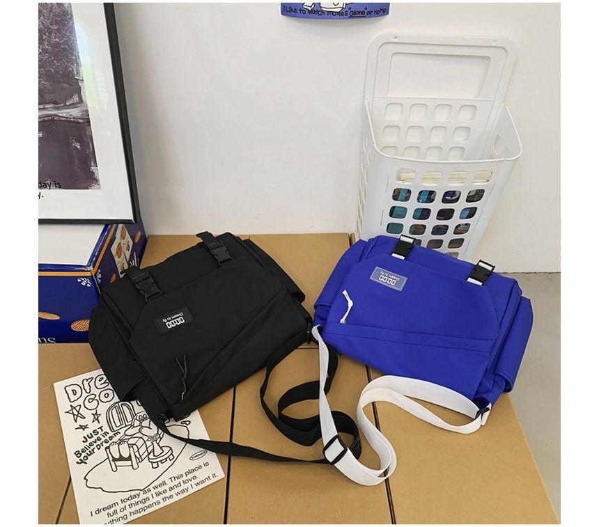 Buckled Nylon Crossbody Bag