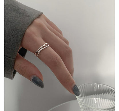 Layered Sterling Silver Open Ring