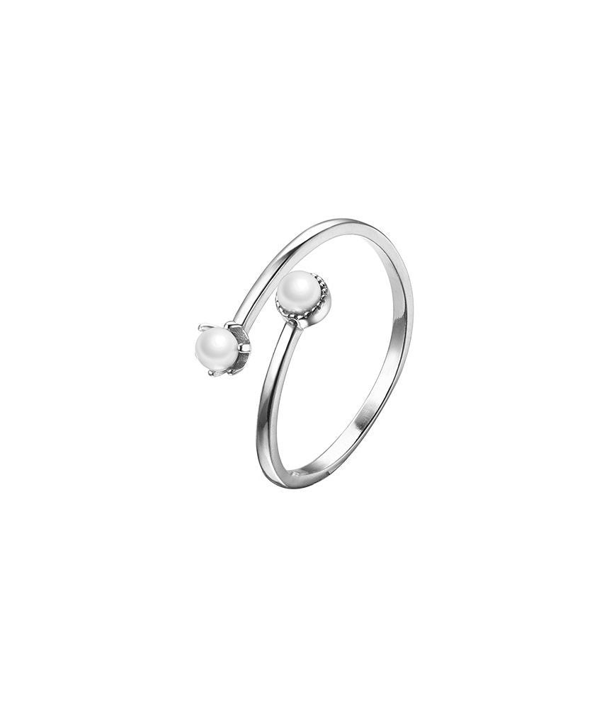 Faux Pearl Sterling Silver Open Ring