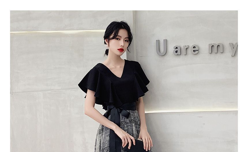 Short-Sleeve Gown A-Line Dress Cocktail Evening /