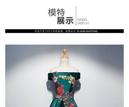 Cocktail / Gown Embroidered Dress Evening Off-Shoulder A-Line