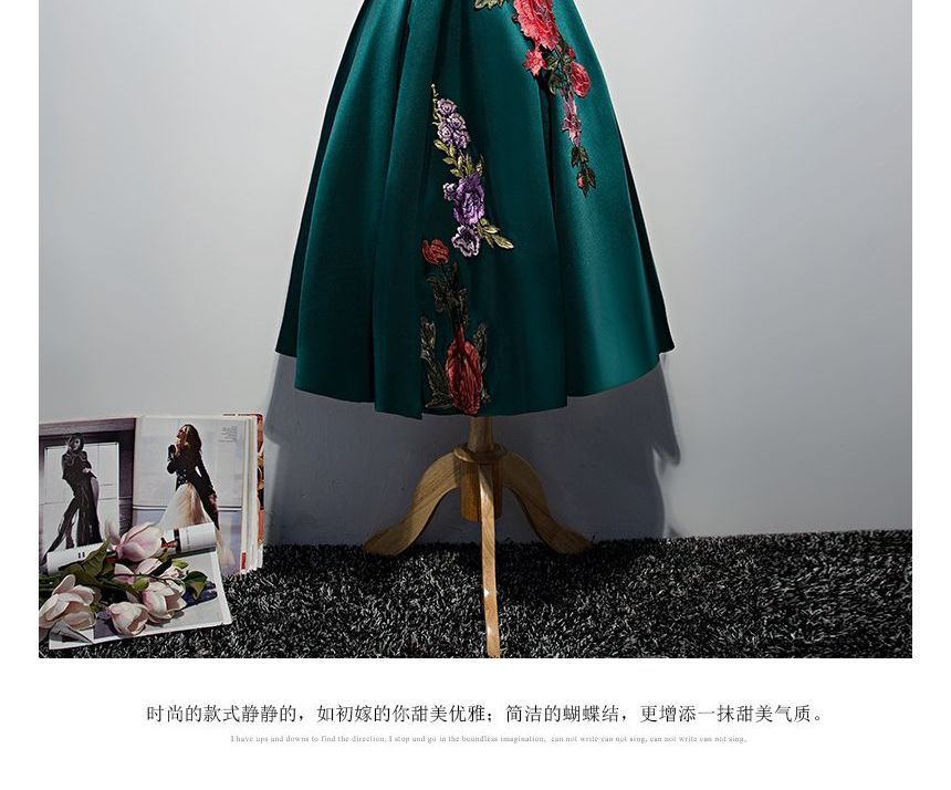 Cocktail / Gown Embroidered Dress Evening Off-Shoulder A-Line