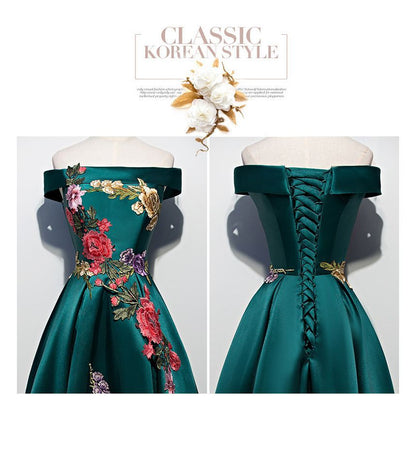 Cocktail / Gown Embroidered Dress Evening Off-Shoulder A-Line