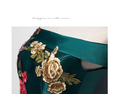 Off-Shoulder Embroidered A-Line Cocktail Dress / Evening Gown