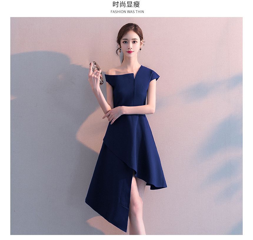 Asymmetrical A-Line Cocktail Dress / Evening Gown