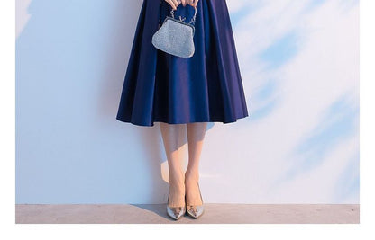 Cocktail Dress Evening Elbow-Sleeve A-Line Gown /