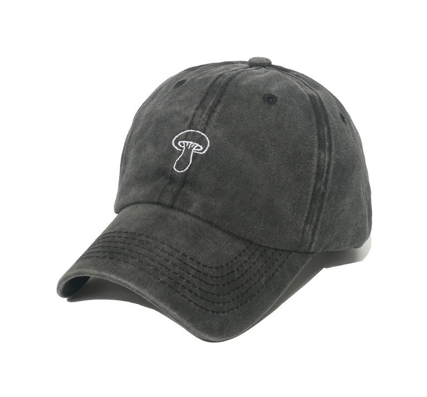 Mushroom Embroidered Denim Bucket Hat