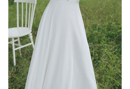 Short-Sleeve Faux Pearl Maxi A-Line Cocktail Dress