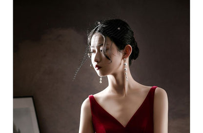 Sleeveless Faux Pearl A-Line Cocktail Dress