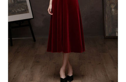 Sleeveless Faux Pearl A-Line Cocktail Dress