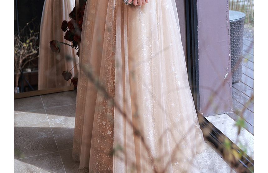 Sleeveless Fringed Sequin Mesh Cocktail Dress