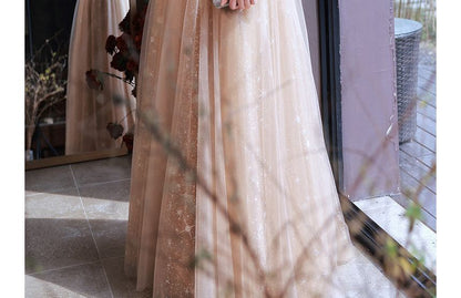 Sleeveless Fringed Sequin Mesh Cocktail Dress