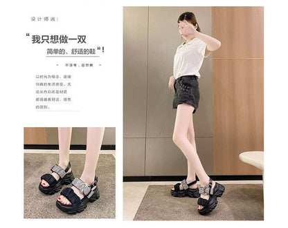 Sandals Platform Rhinestone