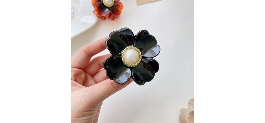 Faux Pearl Floral Hair Claw